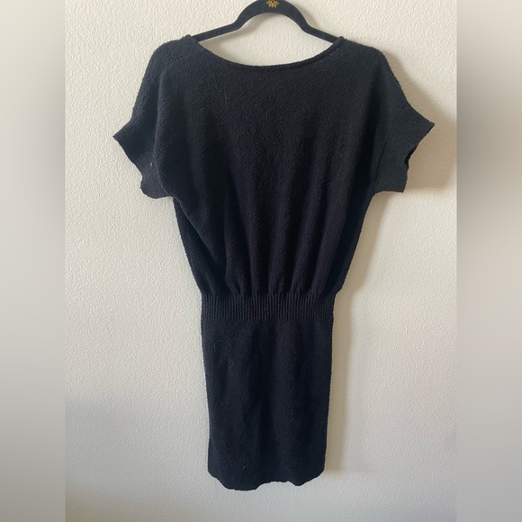 Theory black cinched waist high neck mini dress - Picture 3 of 3